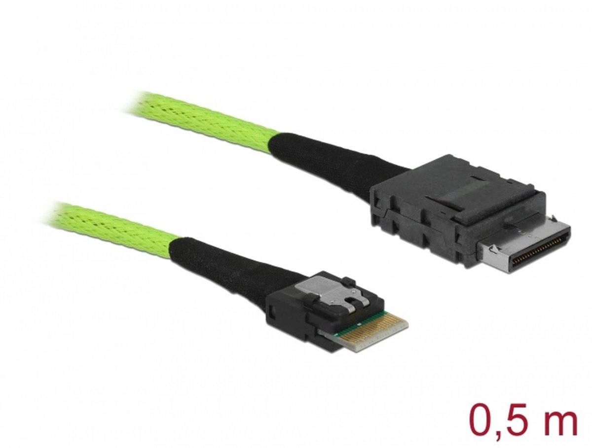 DeLOCK 85801 Serial Attached SCSI (SAS)-kabel 0,5 m 32 Gbit/s Black / Green