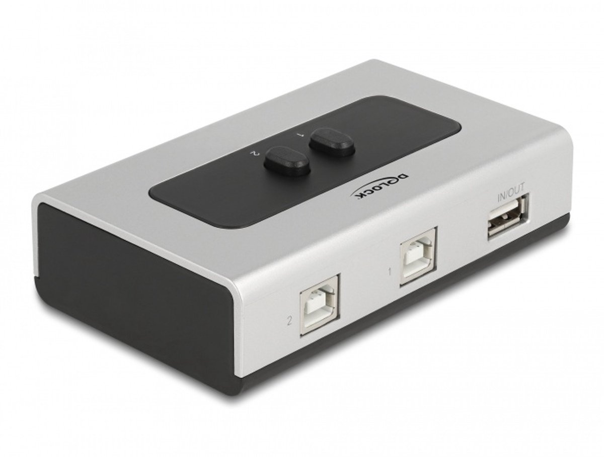 Delock Switch USB 2.0 with 2 x Type-B female to 1 x Type-A female manual bidirectional