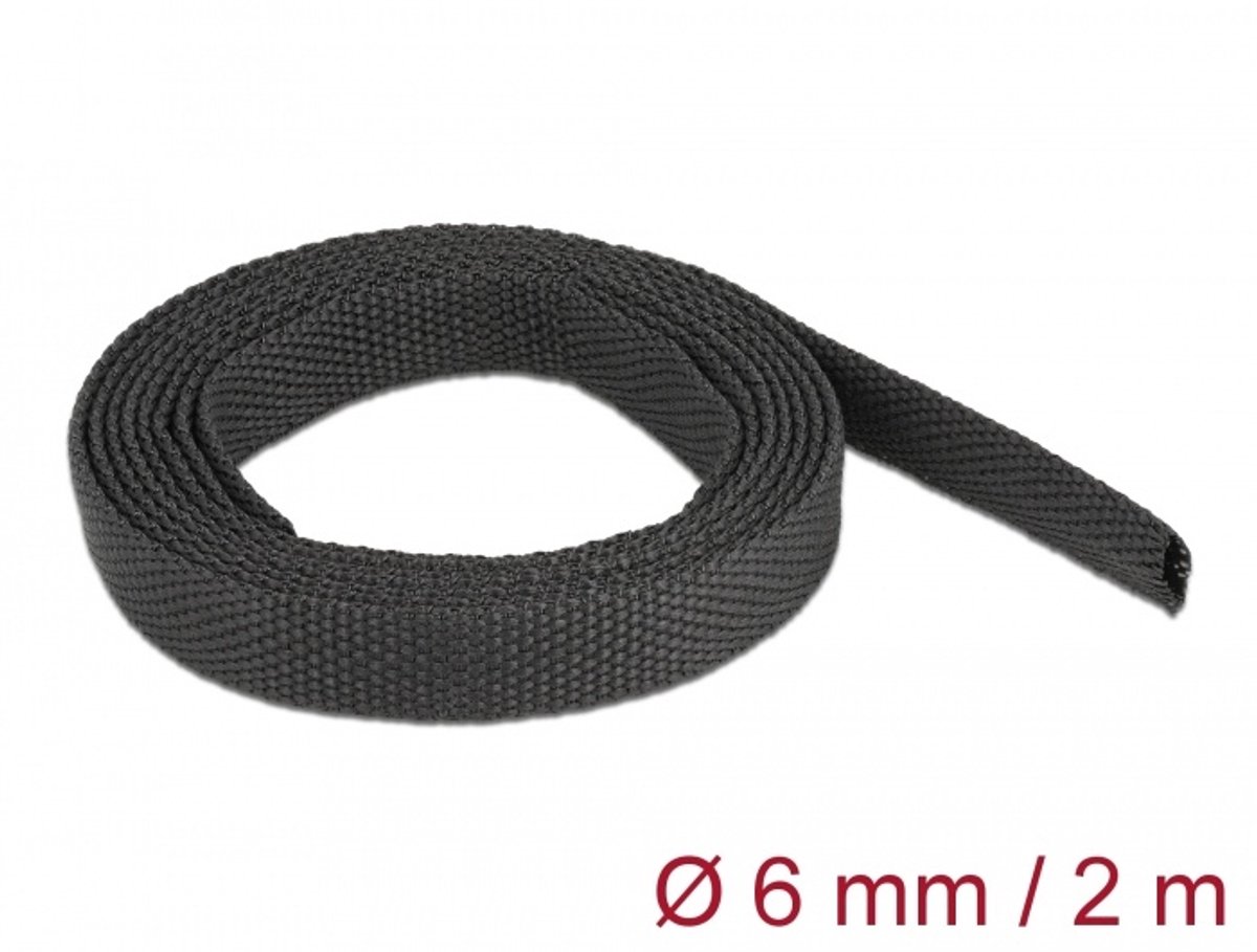 Stof warmte krimpbuis 2 m x 6 mm krimpverhouding 2: 1 zwart