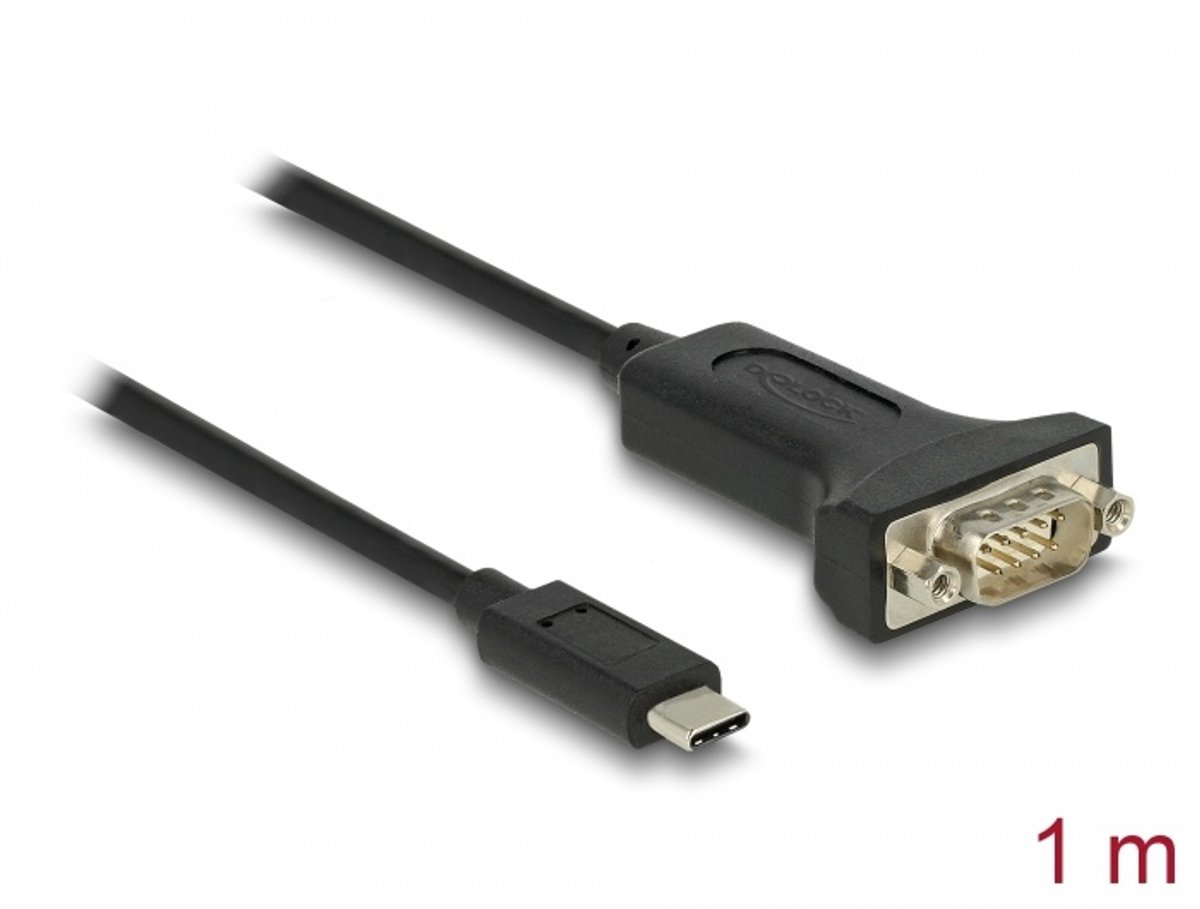 Adapter USB Type-C tot 1 x Serieel RS-232 D-SUB 9 PIN MAN MAN
