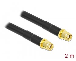 Delock Antenna Cable RP-SMA plug to RP-SMA plug LMR/CFD300 2 m low loss