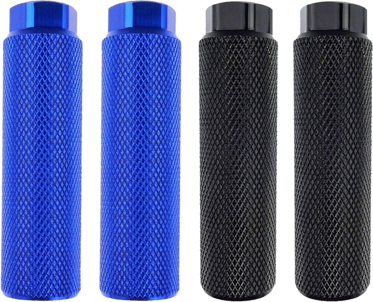 Fietspennen Set - Fiets Accessoires - Extra Grip - Aluminium Legering - 100x28mm - Zwart Blauw