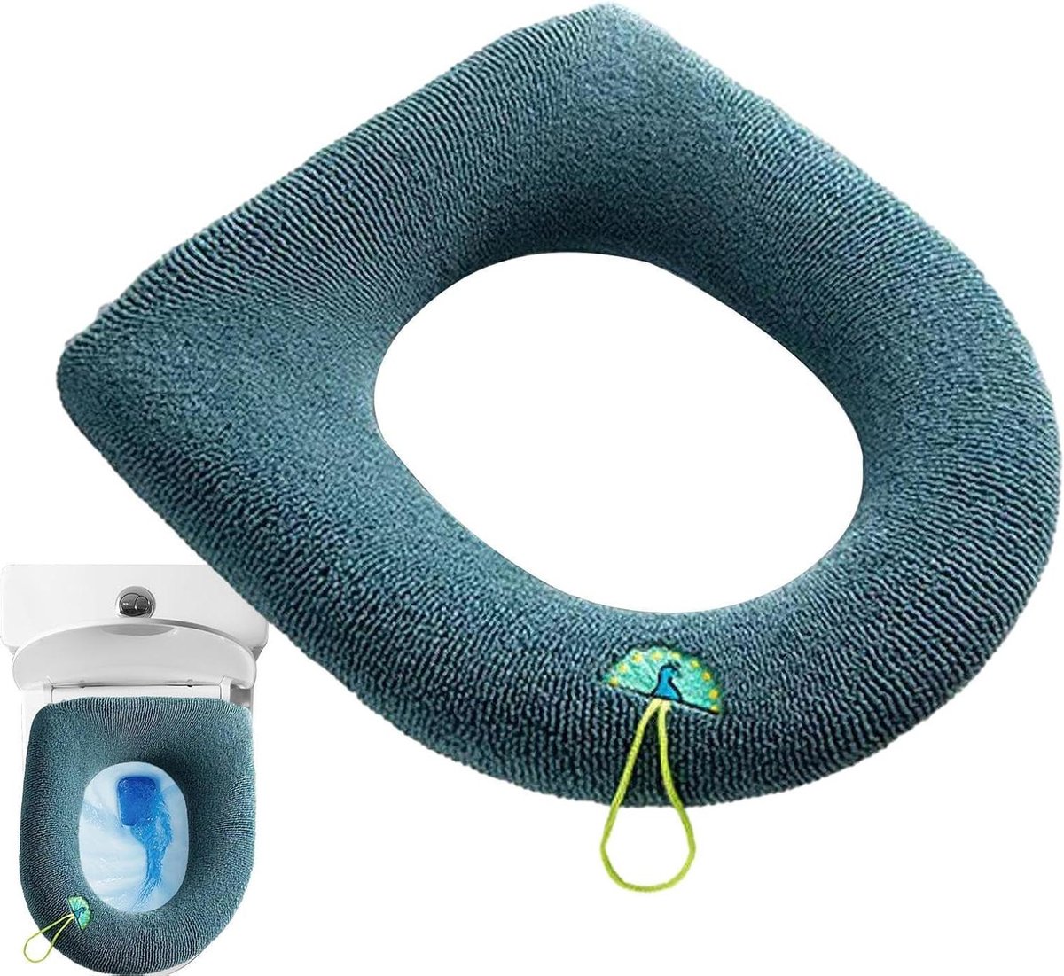 Toiletbrilhoes - Toiletdeksel - Zachte Warmte - Verbeterde Stabiliteit - 309 cm - Groen