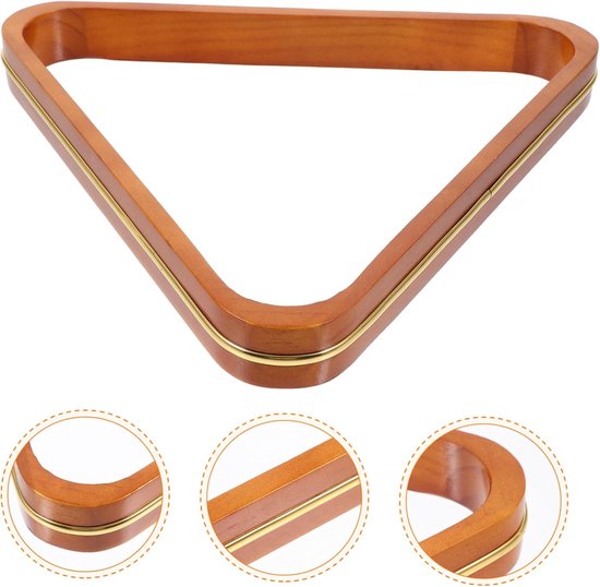 Biljart Driehoek - Pool Rek - Ballen Plaatsen - Stevig Grenenhout - 30x27x3 cm - Natuurlijk — afbeelding 5