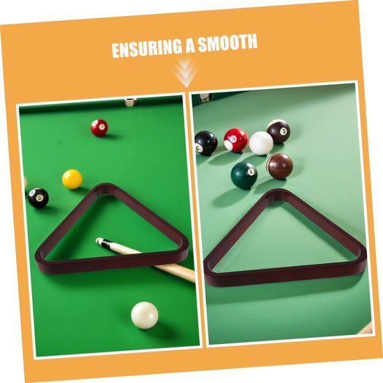 Biljart Driehoek Rack - Ballenhouder Pool - Nauwkeurige Bal Plaatsing - Stevig Massief Hout - 32x29x3.2cm - Donkerrood — afbeelding 5
