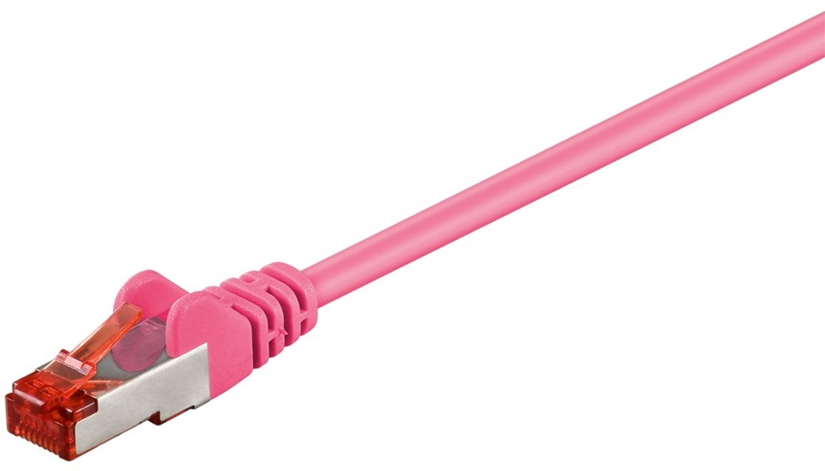 CAT6 sFTP kabel 0.25 meter magenta