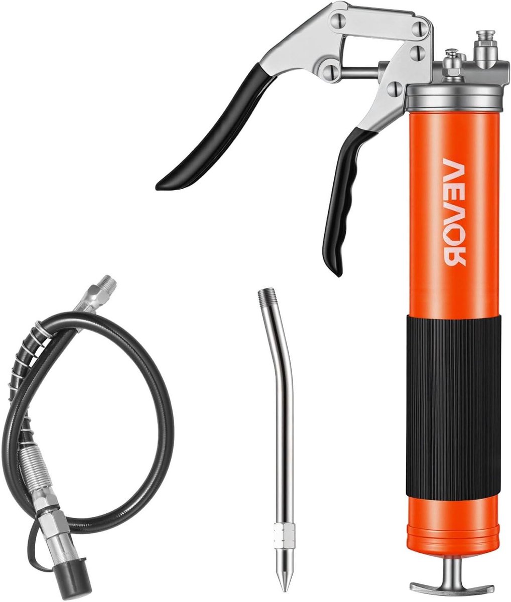 Vetpistool - Smeerpistool - Onderhoud Voertuigen - Hoge Druk Smering - 14 oz Capaciteit - Grijs