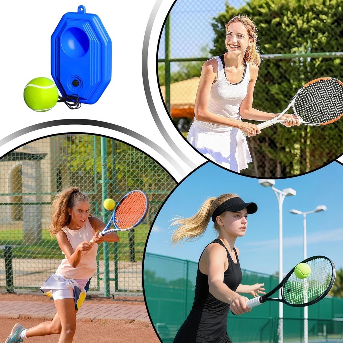 Tennis Trainingssysteem - Tennis Trainerset - Slagen Oefenen - Doorlopende Slagoefening - Draagbare Set - Niet gespecificeerd