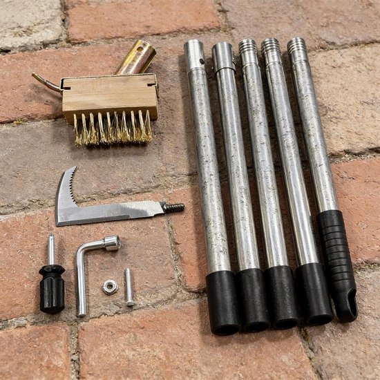 Onkruidsteker en Borstel - Onkruidverwijderaar Gazon - Terrassen Schoonmaken - L-vormig Ontwerp - 41 cm - Zilver — afbeelding 4