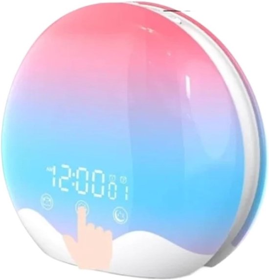 Wekker met licht - Wake-up light - Zacht ontwaken - Simuleert zonsopgang - 180 mm breed - Meerdere kleuren — afbeelding 5
