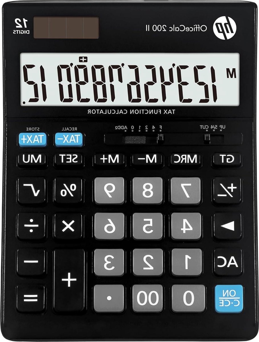 Kantoor Rekenmachine - Zakelijke Calculator - Snelle Berekeningen - Groot LCD Scherm - 10 Cijfers - Zwart