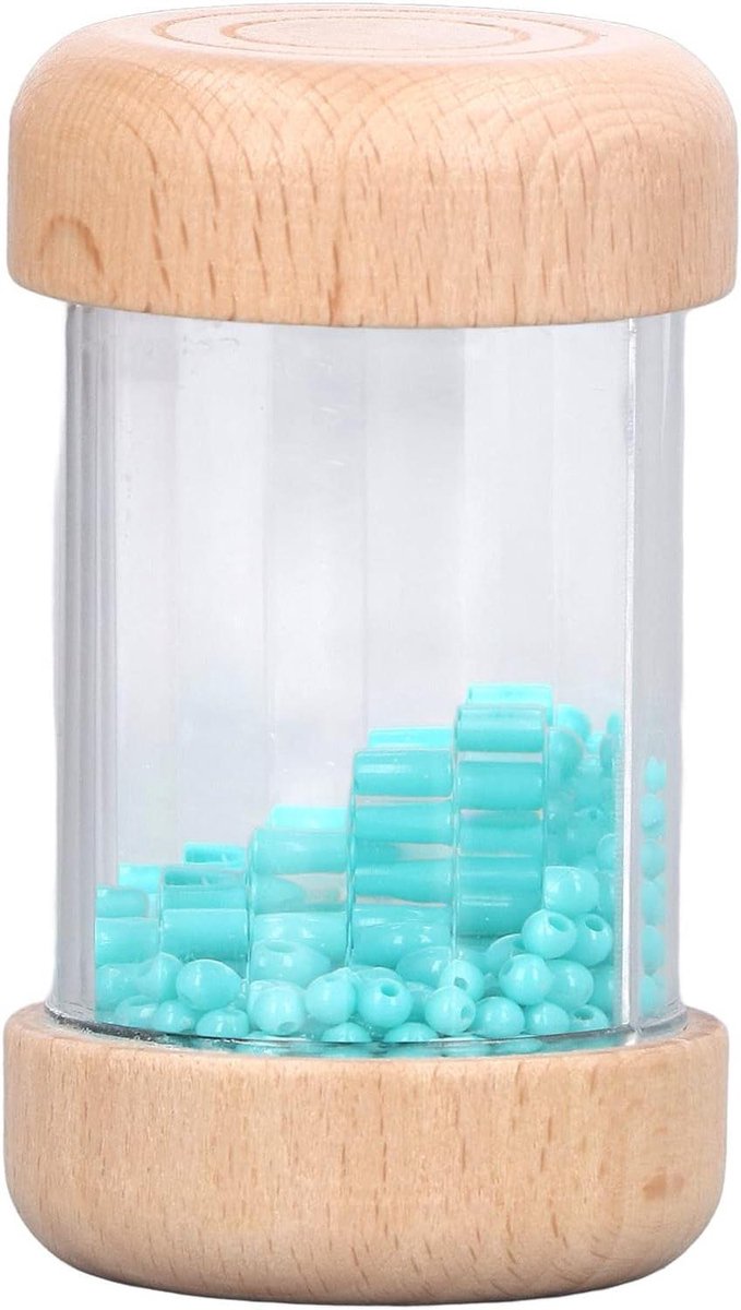Regenstok Kinderen - Babyspeelgoed Muziek - Zintuiglijke Ontwikkeling - Rustgevend Geluid - 10 x 6 x 6 cm - Houtkleur
