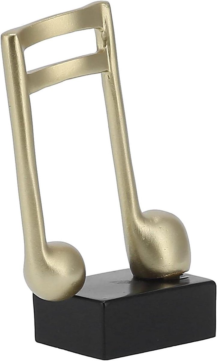 Muzieknoot Hars Ornament - Muziekbeeldje Decoratie - Huis Kantoor Decor - Gouden Elegante Vorm - 7.3oz - Goud