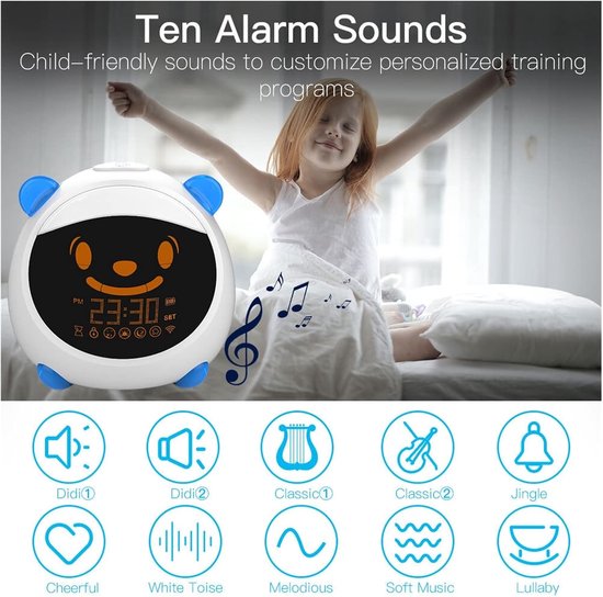Kinderwekker Slaaptrainer - Slimme Klok - Slaaptraining Kinderen - App & Spraakbesturing - 10.5 cm Breed - Meerdere Kleuren — afbeelding 4