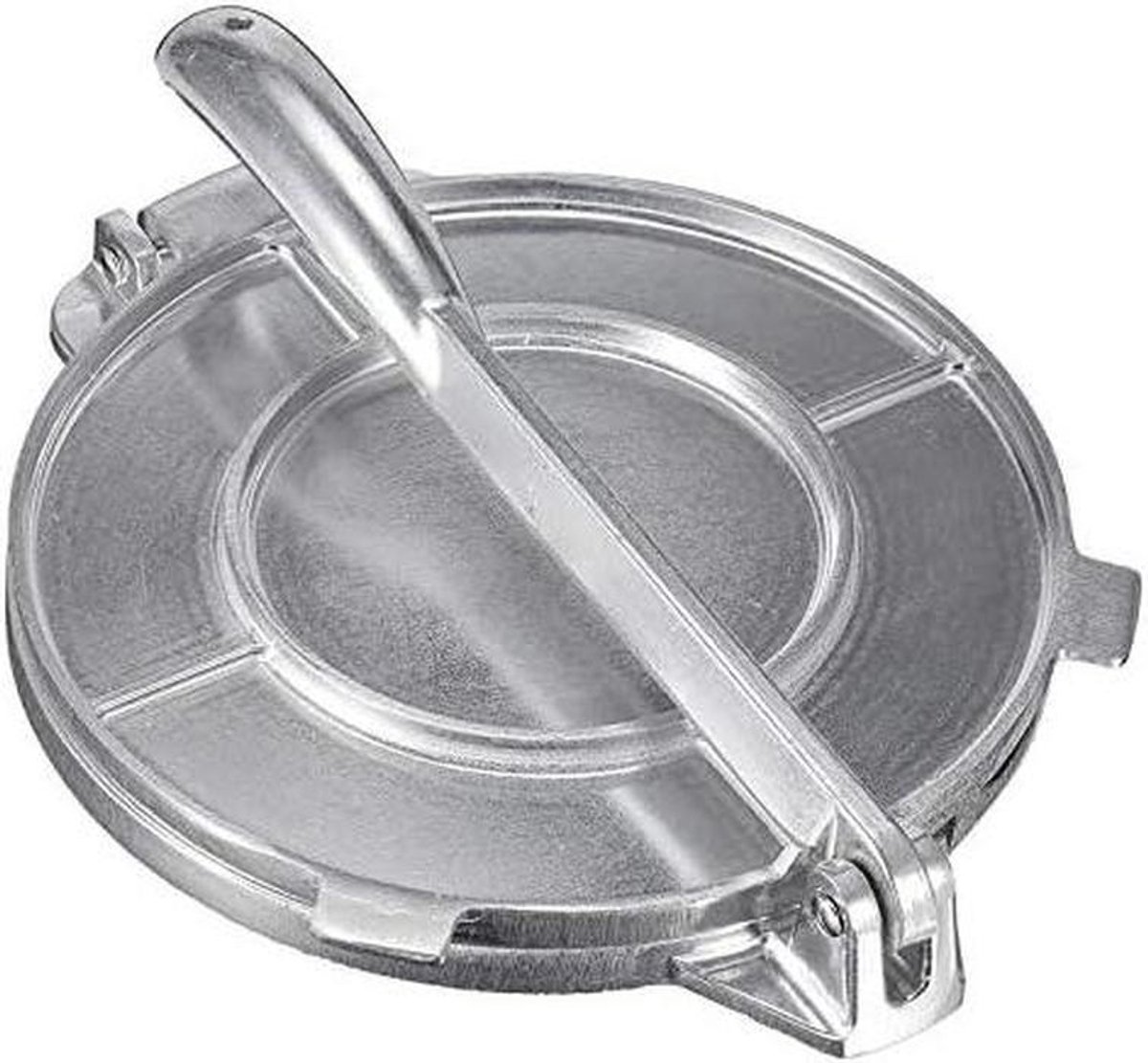 Tortilla Pers - Keuken Gereedschap - Thuis Tortilla's Maken - Opvouwbaar Aluminium - 20 cm - Zilver