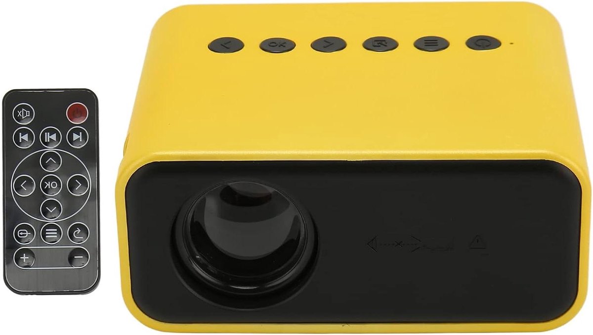 Mini Projector - Draagbare Beamer - Thuisbioscoop Creëren - Ondersteuning 1080P HD - Tot 100 Inch - Geel