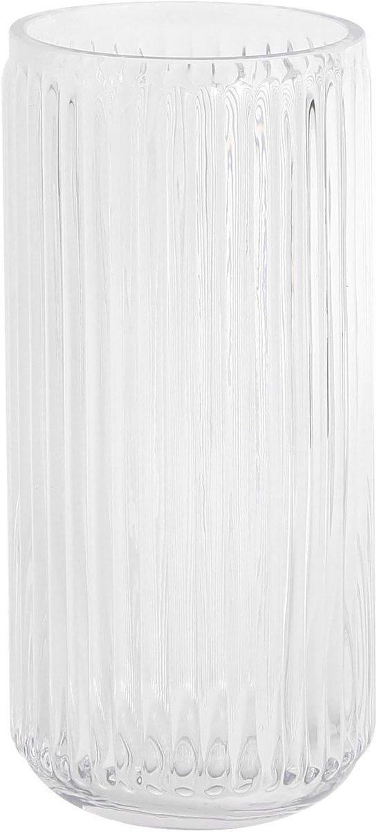 Moderne Geribbelde Glazen Vaasje voor Bloemen, Perfect voor Woonkamer, Eettafel en Bruiloft, 20cm Hoog