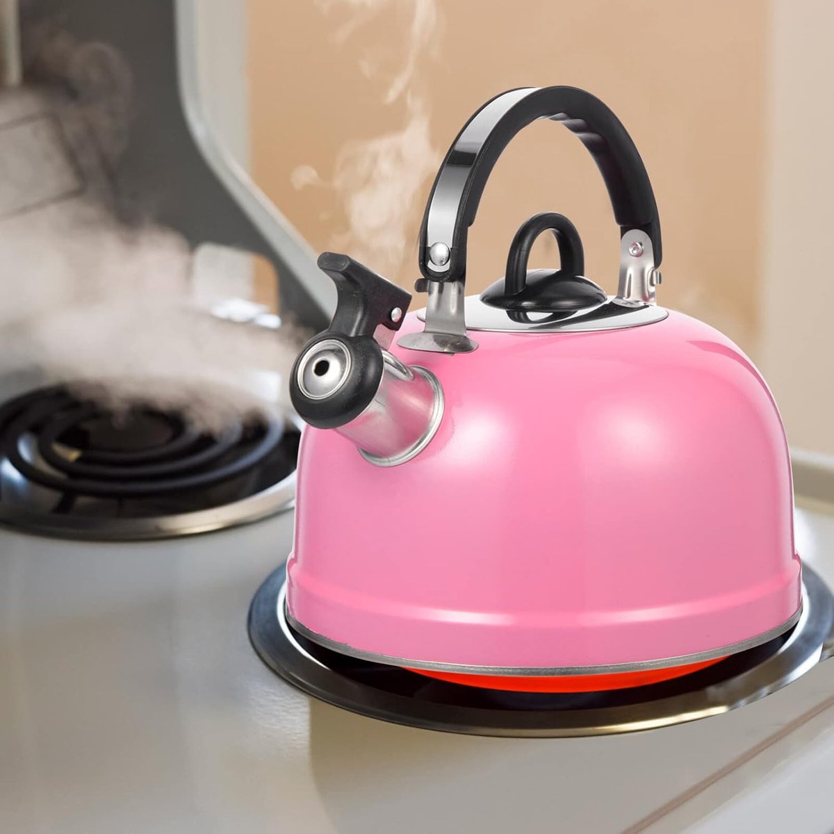 Waterkoker Fornuis - Theepot RVS - Snel Water Koken - Inklapbare Handgreep - 20 cm Hoog - Zilverkleurig