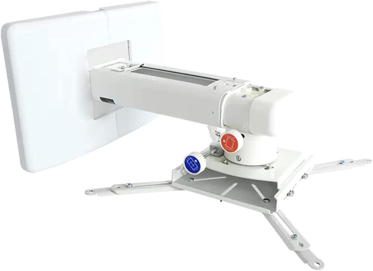 Projector Beugel - Muurhanger Hanger - Thuisbioscoop Creëren - Volledig Verstelbaar - 42-65 cm Uitschuifbaar - Wit