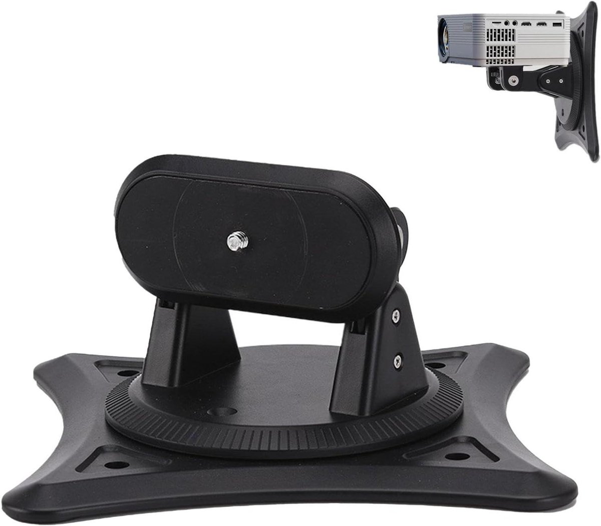 Projector Mount - Tafel standaard - Presentaties geven - 360 graden draaibaar - 19 x 19 x 11 cm - Zwart