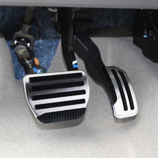 Pedaalhoezen Auto - Voetpedaal Covers - Veiliger Rijden - Antislip Ontwerp - Set van 3 - Zilver Zwart — afbeelding 2