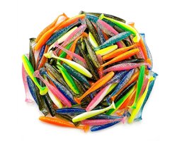 Multicolor vis aas softbait kunstaas set unisex 5.5 cm PVC shad vissen nep vis aas met staart voor baars zeevissen en zoetwater vissen 50 stuks