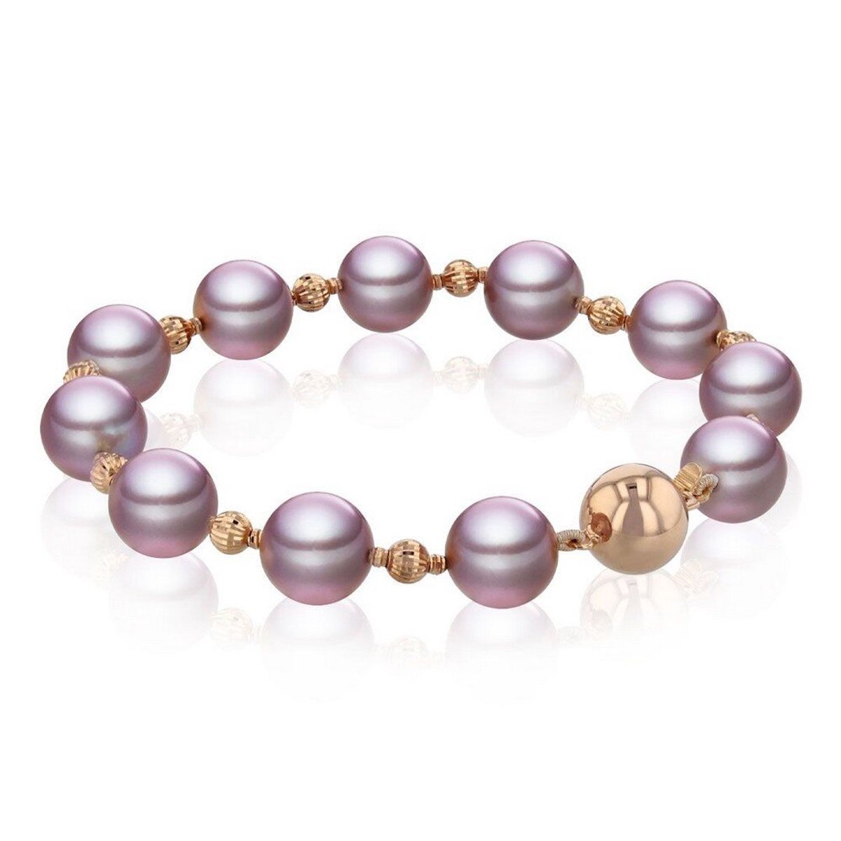 Luna-Pearls - 104.0555 - Armband - 585/-Geel goud met Zoetwater gekweekte parel