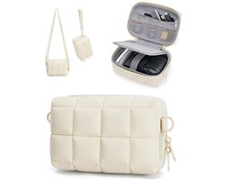 Digitale Camera Tas - Waterdichte Opbergcase Voor Compacte Camera - Schokbestendige Zachte Voering - Dual Draagopties Met Handvat En Riemen - Beige Kleur Voor Canon Powershot G7x Mark Ii Iii Sony Dscw800 Dscw830 Fujifilm Xt30 Iii