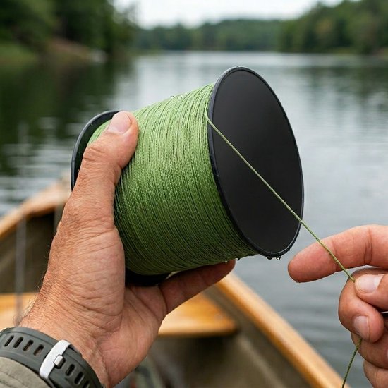 Groene gevlochten vislijn vislijnen unisex 300M 0,28mm 18,14KG multifilament PE lijn 4-strand slijtvast sterke vis draad voor lange worpen — afbeelding 5