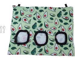 Hooivoerzak - Knaagdier voer - Kleine dieren - Drie gaten - 35 cm - Groen