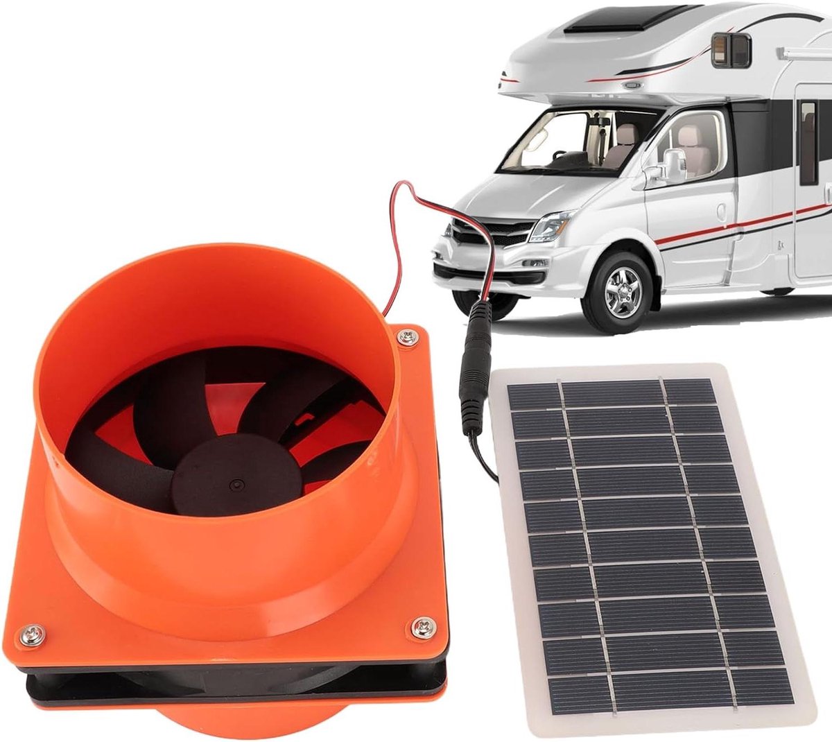 Ventilator op Zonne-energie - Afzuigventilator Kasventilator - Efficiënte Ventilatie - Stille Werking Weerbestendig - 50W - Meerkleurig
