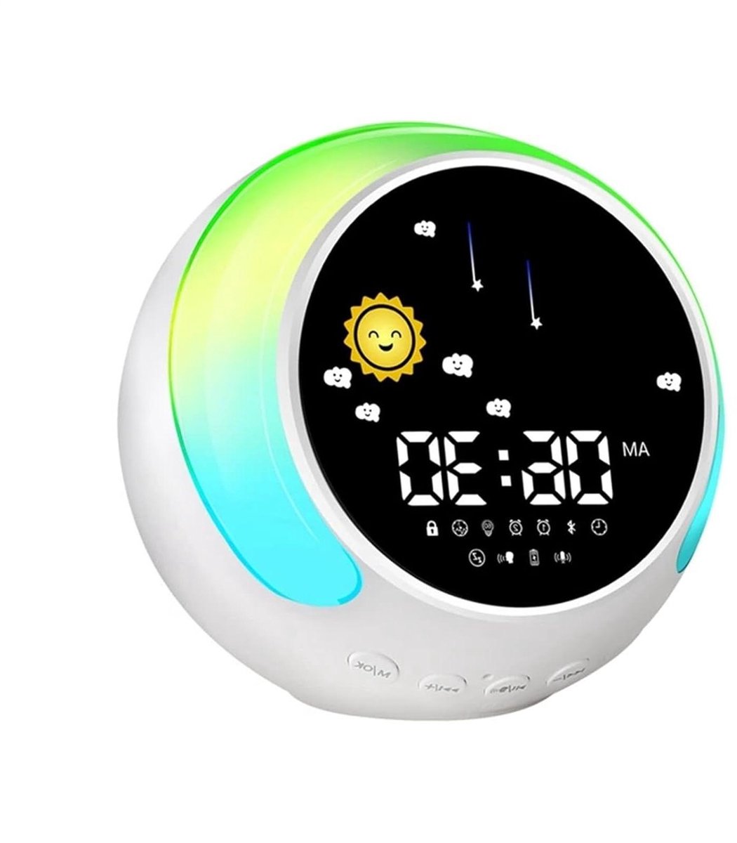 Kinderwekker Slaaptrainer - Wekker Nachtlampje - Kinderslaap Trainen - Touch Sensor Licht - 12 Kleuren - One Color