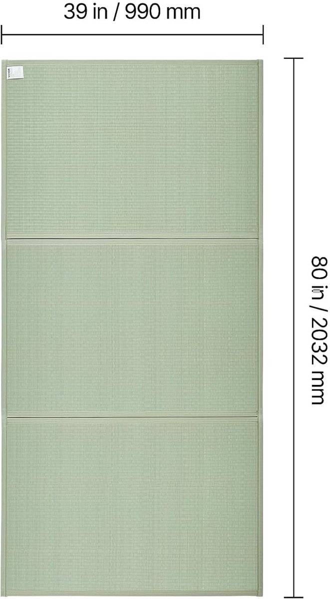 Japanse Tatami Matras - Vloermatras Futon - Slapen Meditatie Yoga - Natuurlijk Bamboe - 203 x 99 cm - Groen — afbeelding 2
