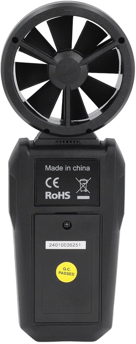 Digitale Anemometer - Windsnelheid Meter - Luchtstroom Meten - Hoge Nauwkeurigheid - 180 Graden Rotatie - Grijs — afbeelding 4