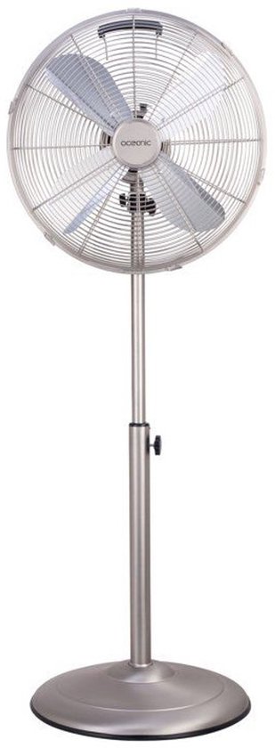 40 cm staande ventilator OCEANIC, 3 snelheden, verstelbare hoogte 90-125 cm, 50W, 75° zwenkbaar, aluminium bladen