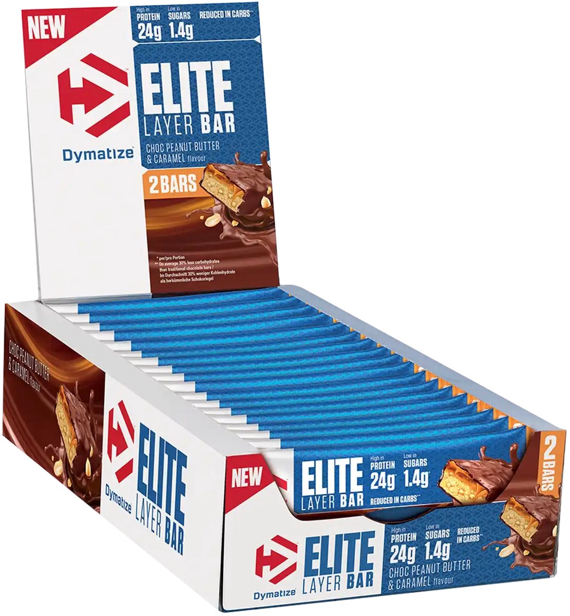 Dymatize Elite Layer Bar (18x60g) Choc Peanut Butter & Caramel - Repen - Eiwit Repen