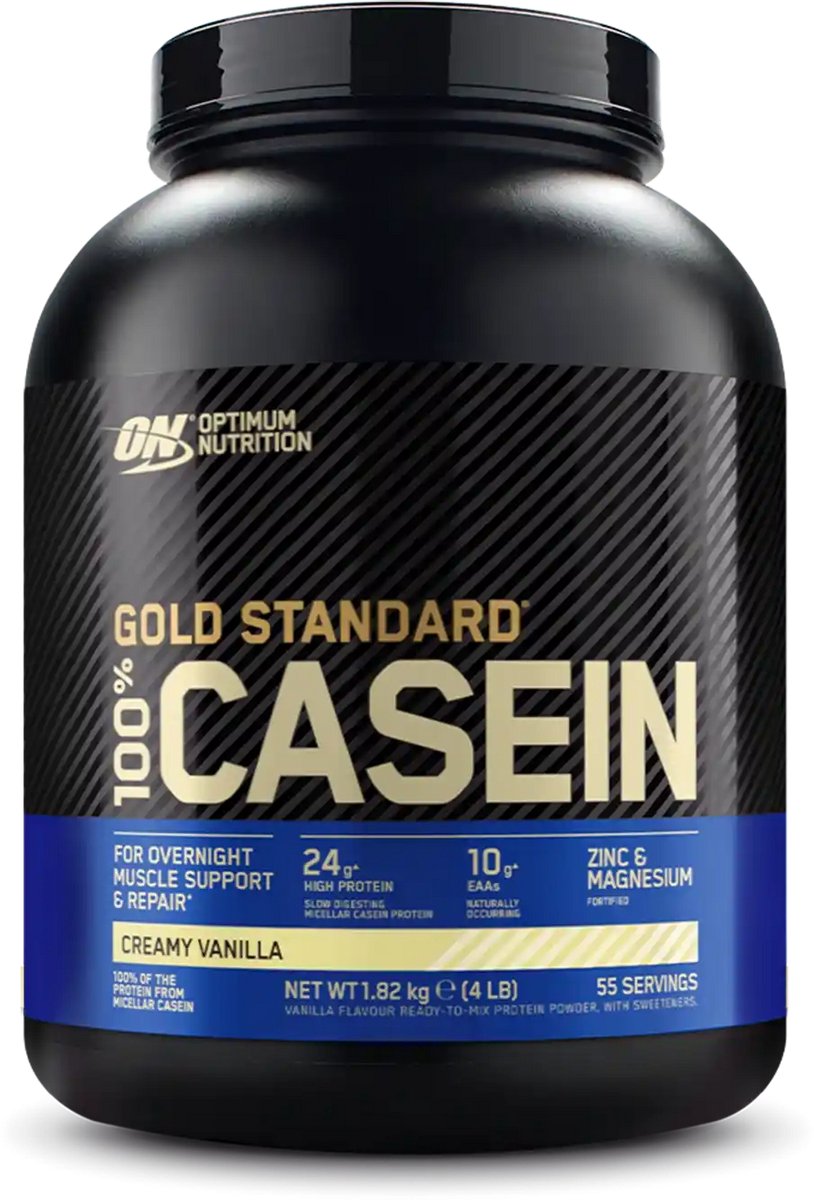 Optimum Nutrition Gold Standard 100% Casein Time Release Proteine ? Creamy Vanilla ? Case?ne Eiwitpoeder ? 1820 gram (55 servings)