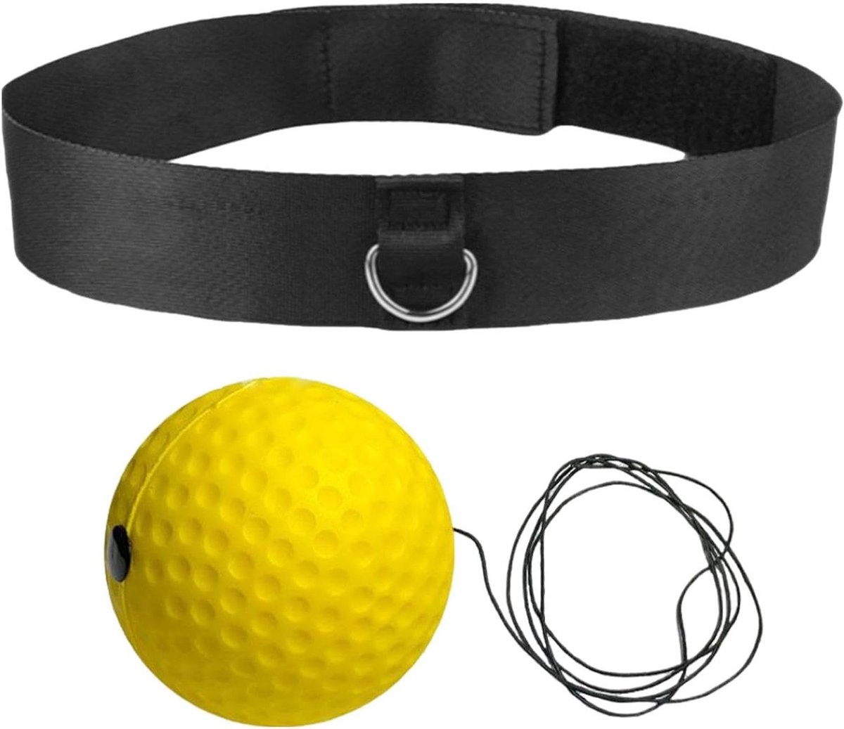 Boks Trainingsbal - Reflex Bal - Atletiek Verbeteren - Draagbaar en Compact - 8 cm Breed - Geel