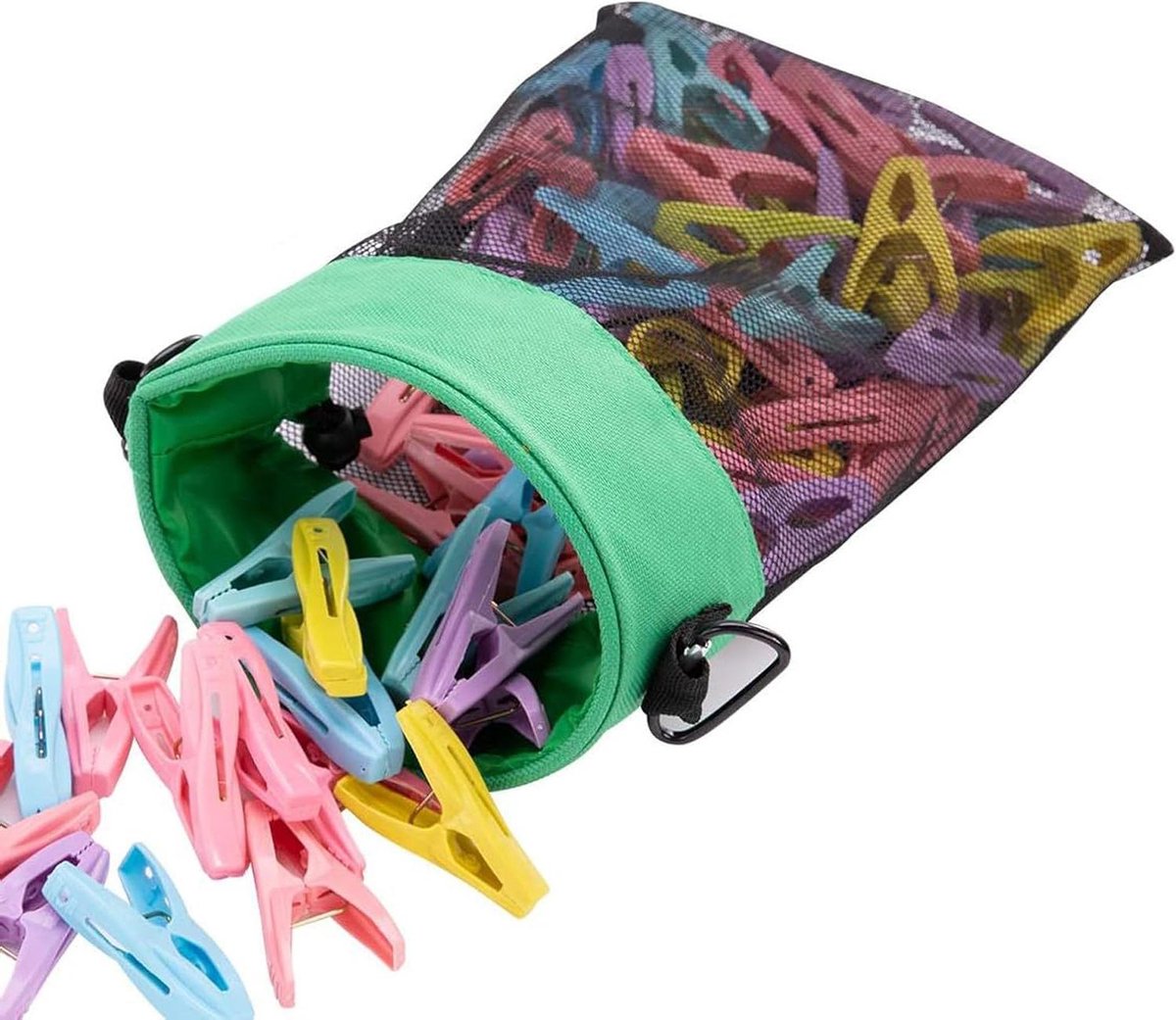 Wasknijper Zak - Kleding Organizer - Wassen Buiten - Mesh Ventilatie - 30x20 cm - Groen