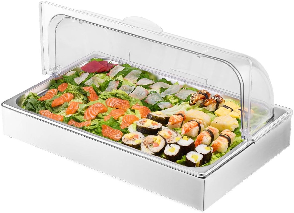 Presentatiehouder Gerechten - Buffet Dienblad - Eten Warm Houden - Verwarmen en Koelen - 54.5 cm - Roestvrij Staal