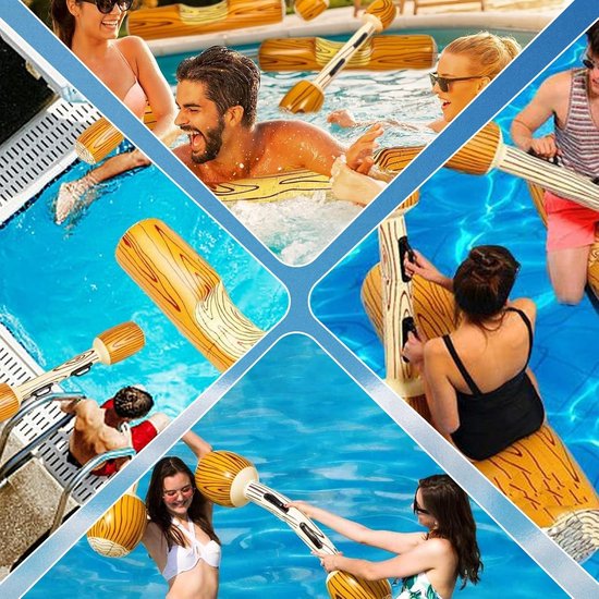 Opblaasbare Matras - Waterhangmat Zwem - Ontspannen in water - 2-delige set - 200 kg capaciteit - Bruin — afbeelding 3
