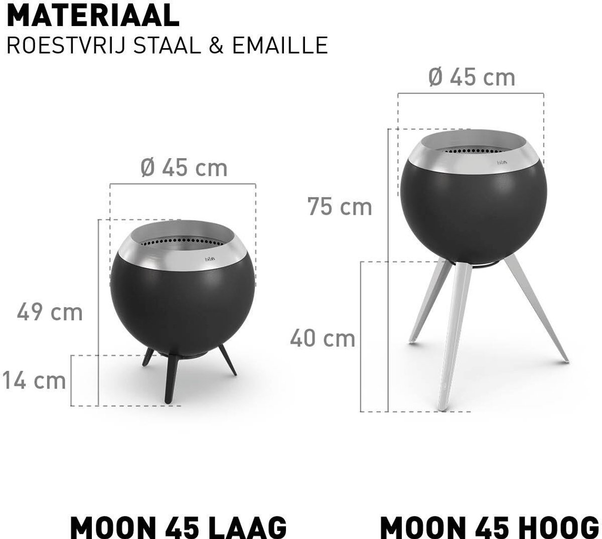 Höfats Moon 45 Vuurkorf - Zilver