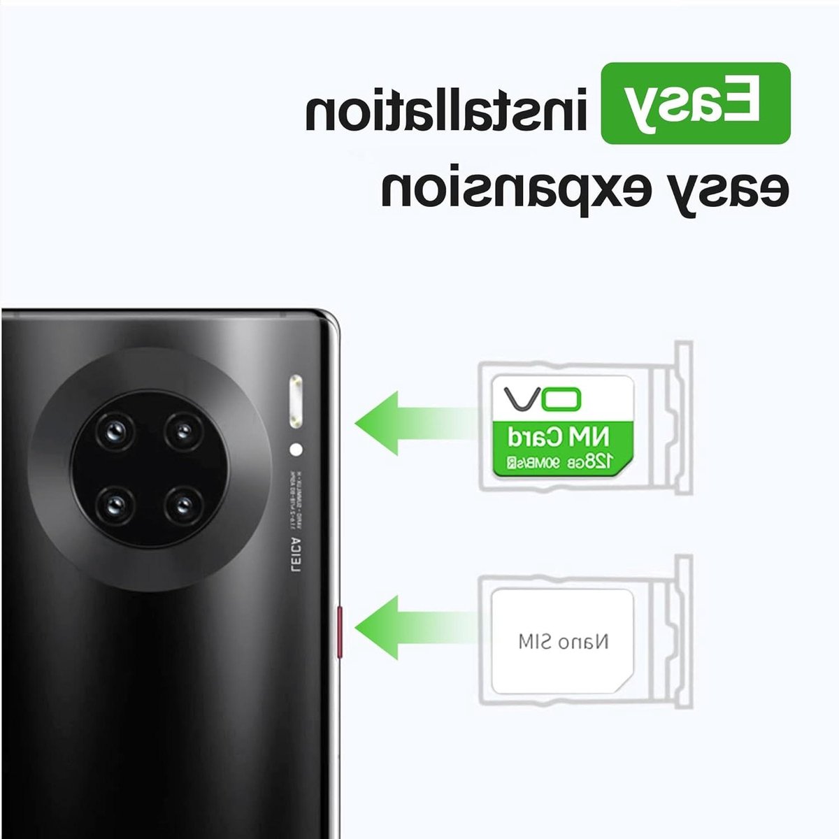 NM Geheugenkaart - Nano geheugenkaart - Smartphone Opslag Uitbreiden - Alleen Compatibel met Huawei - 128 GB - Zwart