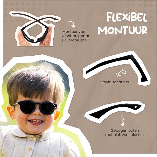 Baby Zonnebril - Kinderzonnebril Dreumes - Bescherming Ogen - Flexibel Bendable - 1-3 Jaar - Round — afbeelding 2