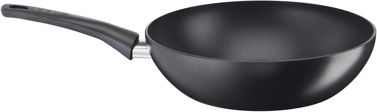 Wokpan - Koekenpan - Gezond Bakken - Krasbestendige Coating - 28 cm - Zwart