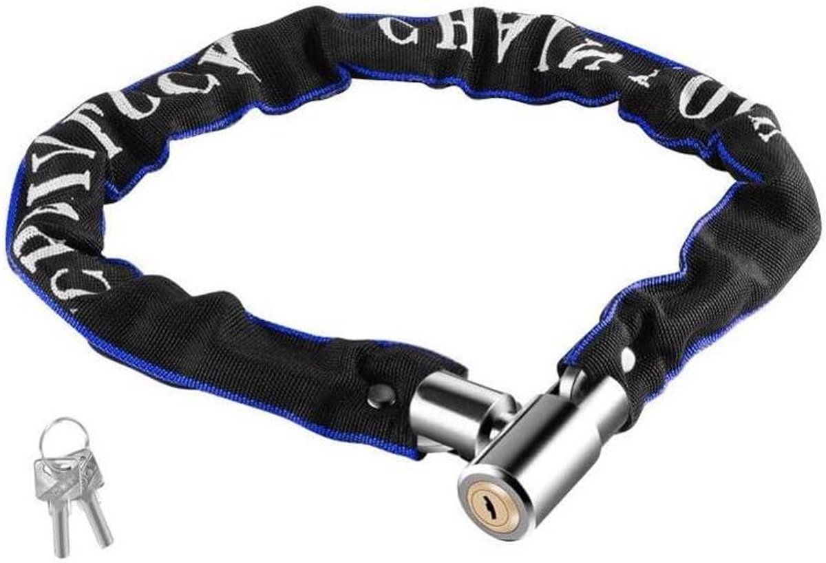 Fiets kettingslot - Beveiligingskabel - Diefstalpreventie - Versterkte staalkabel - 60 cm - Blauw