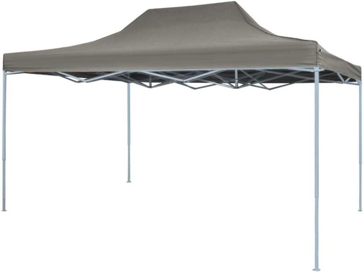Vouwtent Partytent - Pop-up tent Evenemententent - Buitenfeesten Organiseren - Water- en UV-bestendig - 3 x 45 m - Antraciet