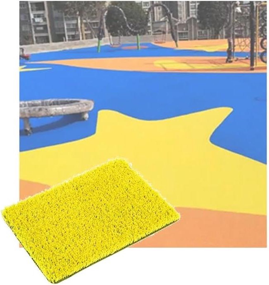 Kunstgras Rol - Grasmat Gazonmat - Terras Tuin Decoratie - Met Drainagegaten - 6 x 1.6 m - Geel