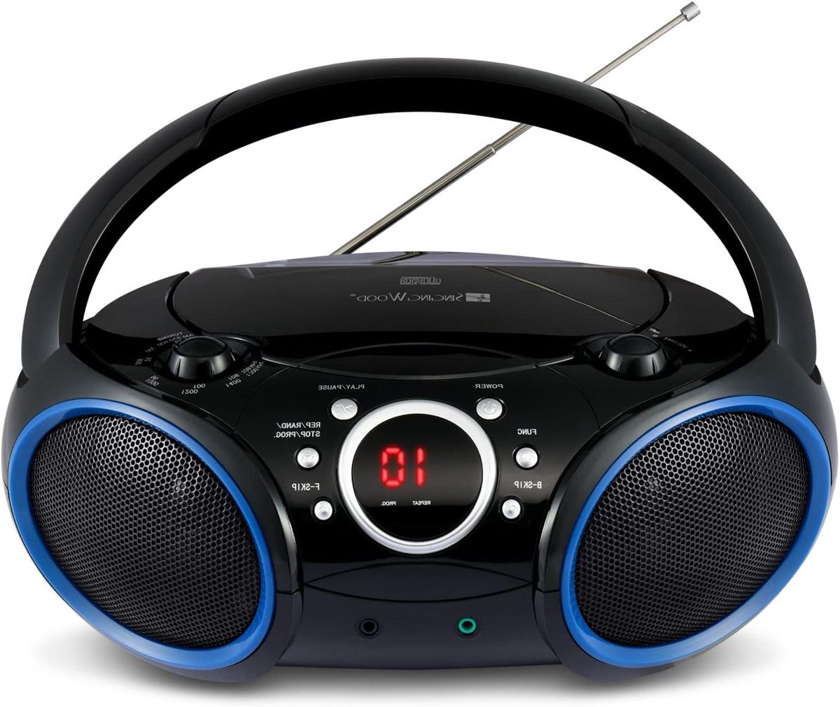 Draagbare CD speler - Boombox Radio - Muziek Luisteren - AM-FM Stereo Radio - 30 x 22.9 x 12.2 cm