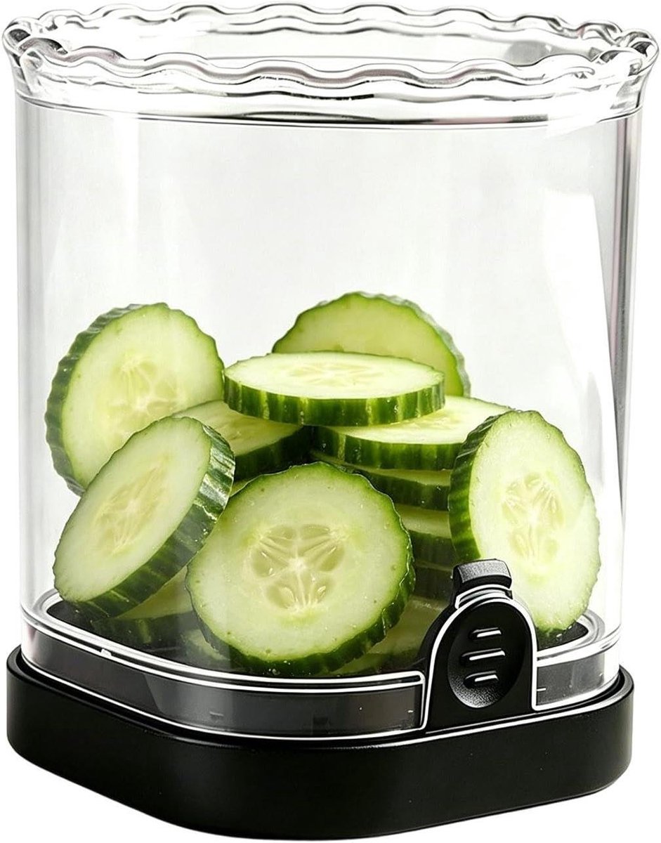 Fruit Snijder - Salade Maker - Snelle Maaltijd Prep - Veilig Duwmechanisme - 10x10x7 cm - Zwart